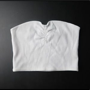 Aritzia Wilfred White Crop Tube Top